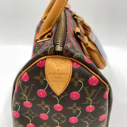 Sac bandoulière Louis Vuitton x Takashi Murakami Speedy 25 Cerises en Monogram