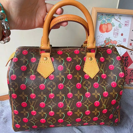 Sac bandoulière Louis Vuitton x Takashi Murakami Speedy 25 Cerises en Monogram