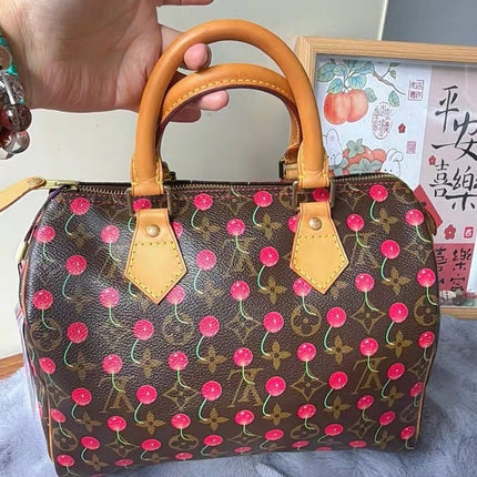 Sac bandoulière Louis Vuitton x Takashi Murakami Speedy 25 Cerises en Monogram
