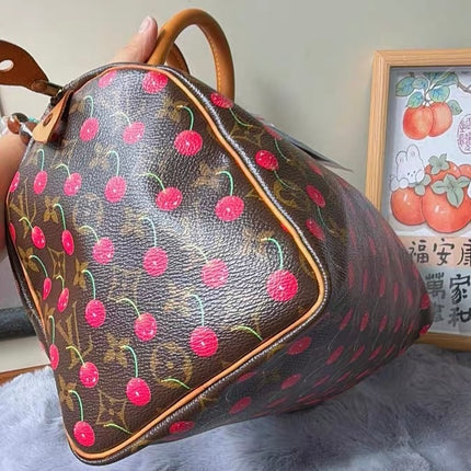 Sac bandoulière Louis Vuitton x Takashi Murakami Speedy 25 Cerises en Monogram