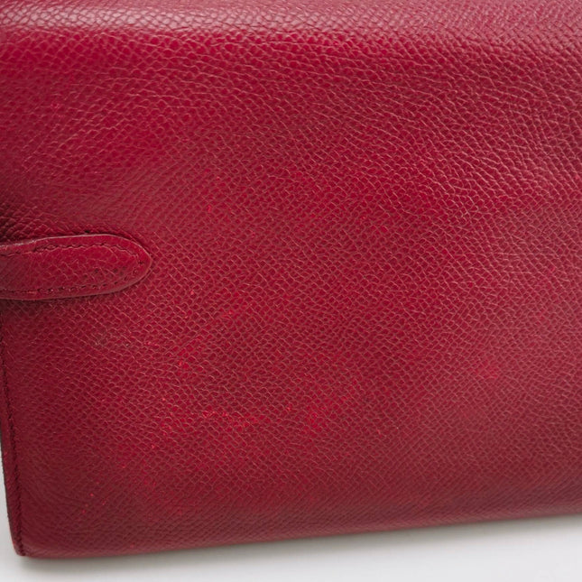 Hermes Kelly Wallet Burgundy Gold Hardware