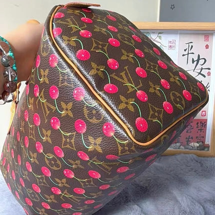 Sac bandoulière Louis Vuitton x Takashi Murakami Speedy 25 Cerises en Monogram