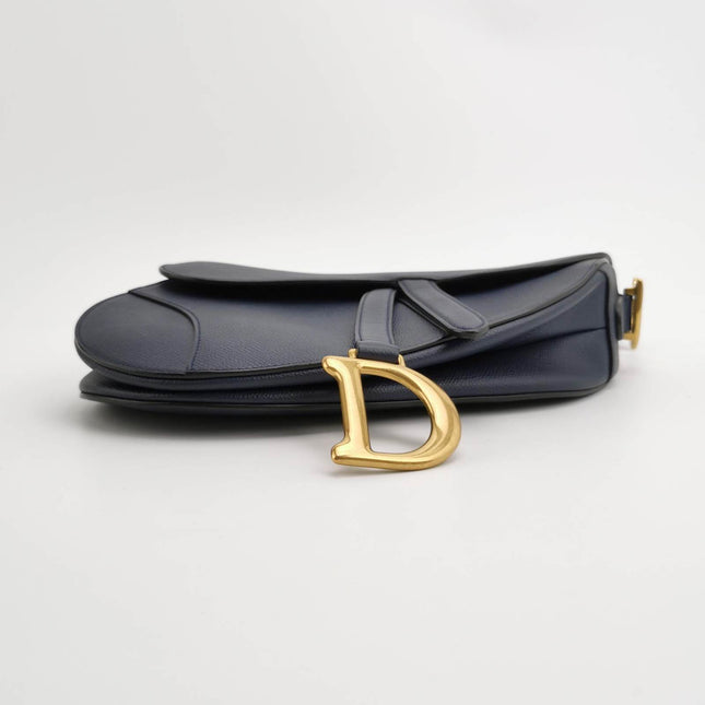 Sold Dior Saddle Navy Medium Grained Leather Handbag