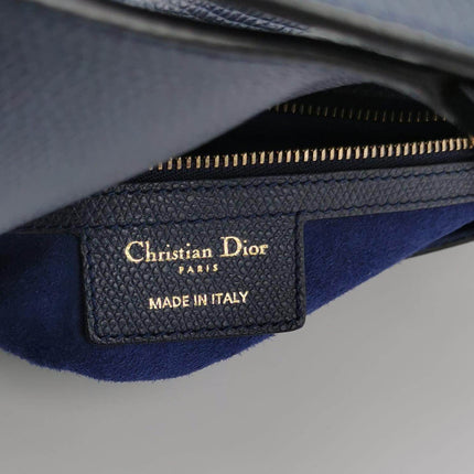 Sold Dior Saddle Navy Medium Grained Leather Handbag