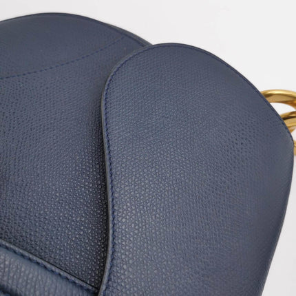 Sold Dior Saddle Navy Medium Grained Leather Handbag
