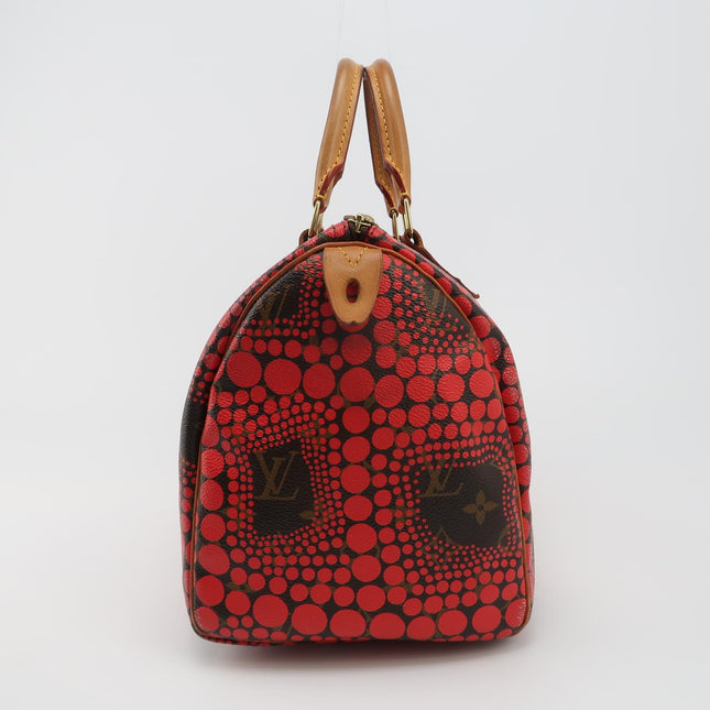 Louis Vuitton x Yayoi Kusama Limited Edition Speedy 30 Red Top Handle Bag