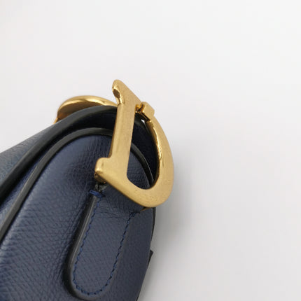 Sold Dior Saddle Navy Medium Grained Leather Handbag