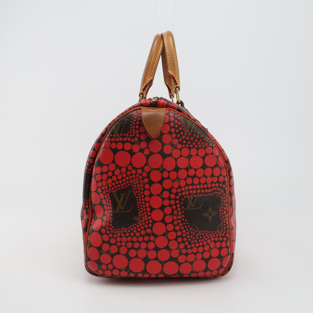 Louis Vuitton x Yayoi Kusama Limited Edition Speedy 30 Red Top Handle Bag