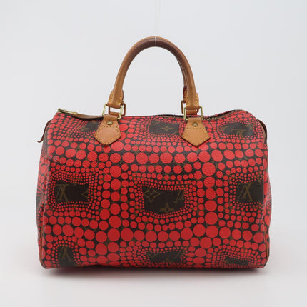 Louis Vuitton x Yayoi Kusama Limited Edition Speedy 30 Red Top Handle Bag