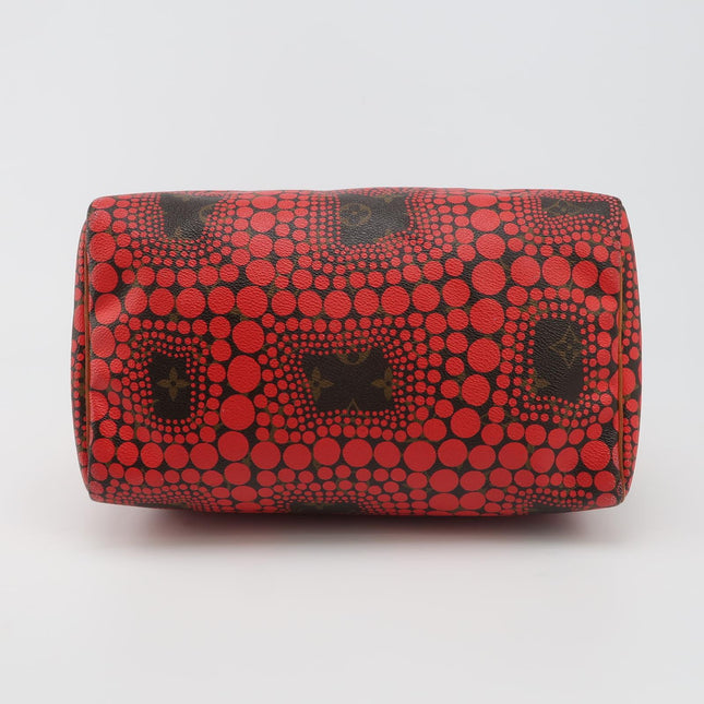 Louis Vuitton x Yayoi Kusama Limited Edition Speedy 30 Red Top Handle Bag