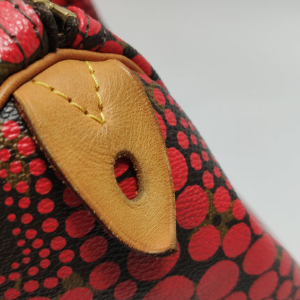 Louis Vuitton x Yayoi Kusama Limited Edition Speedy 30 Red Top Handle Bag