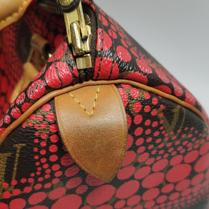 Louis Vuitton x Yayoi Kusama Limited Edition Speedy 30 Red Top Handle Bag