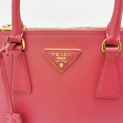 Prada Galleria Saffiano Leather Small Pink Handbag with Strap