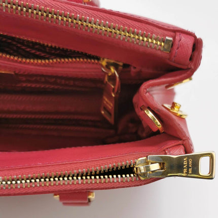 Prada Galleria Saffiano Leather Small Pink Handbag with Strap