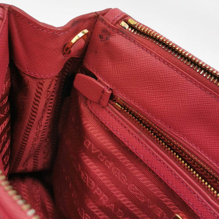 Prada Galleria Saffiano Leather Small Pink Handbag with Strap
