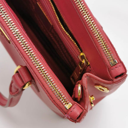 Prada Galleria Saffiano Leather Small Pink Handbag with Strap
