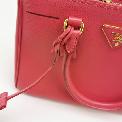 Prada Galleria Saffiano Leather Small Pink Handbag with Strap