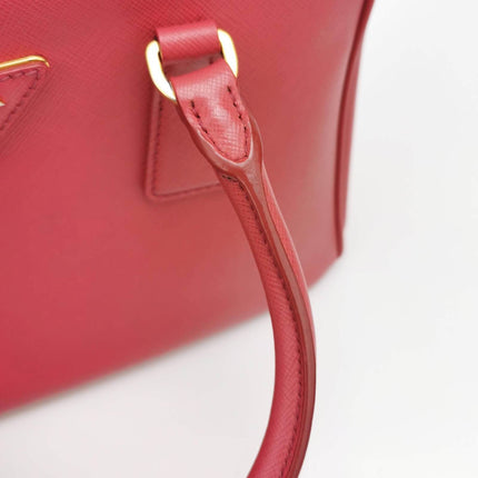 Prada Galleria Saffiano Leather Small Pink Handbag with Strap