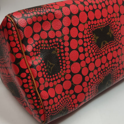 Louis Vuitton x Yayoi Kusama Limited Edition Speedy 30 Red Top Handle Bag