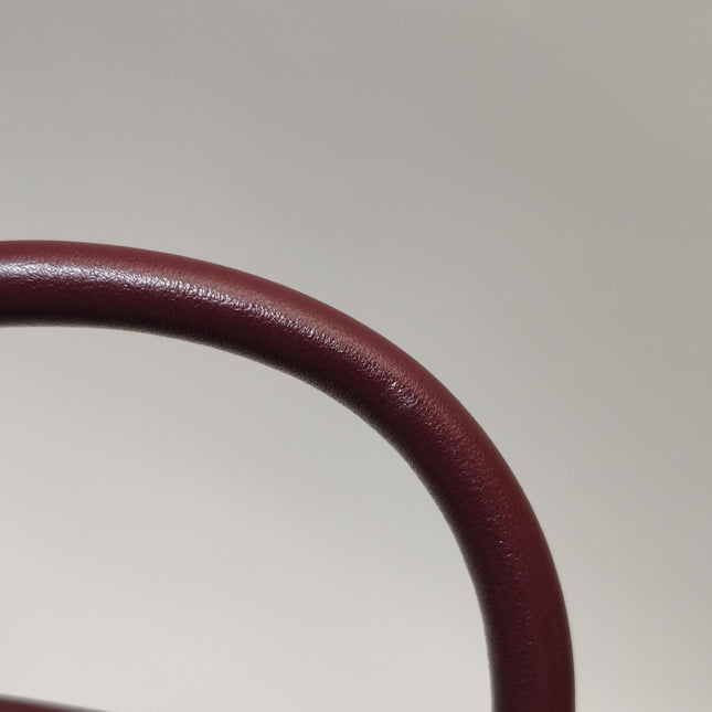 Bottega Veneta Andiamo Medium White and Burgundy Checkered Intrecciato Leather Handbag