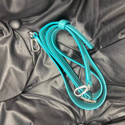 Loewe Small Featherlight Puzzle Soft Nappa Leather Top Handle Crossbody Bag Turquoise Aquamarine
