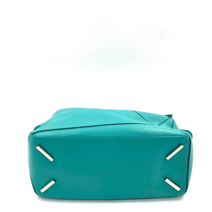 Loewe Small Featherlight Puzzle Soft Nappa Leather Top Handle Crossbody Bag Turquoise Aquamarine