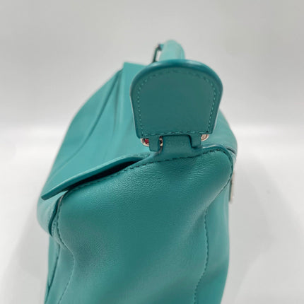 Loewe Small Featherlight Puzzle Soft Nappa Leather Top Handle Crossbody Bag Turquoise Aquamarine