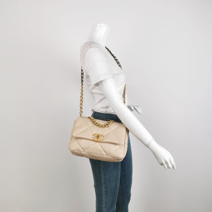 Sold Chanel 19 Bag Small Beige Crossbody Bag