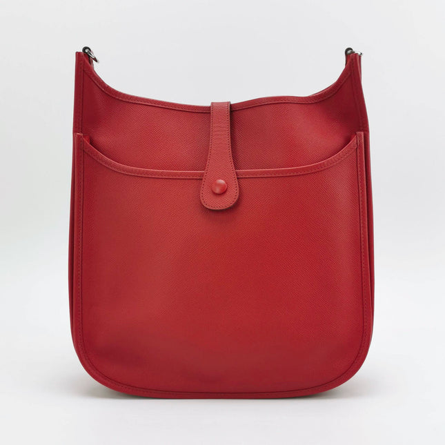 Sold Hermes Evelyne 33 Large Crossbody Bag Bright Red with Adjustable Strap