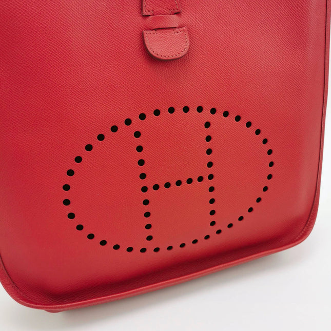 Sold Hermes Evelyne 33 Large Crossbody Bag Bright Red with Adjustable Strap