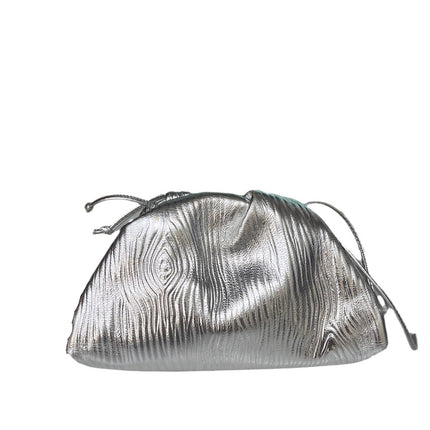 Sold Bottega Veneta Pouch Mini Silver Lambskin Leather Tree Trunk pattern-Luxbags