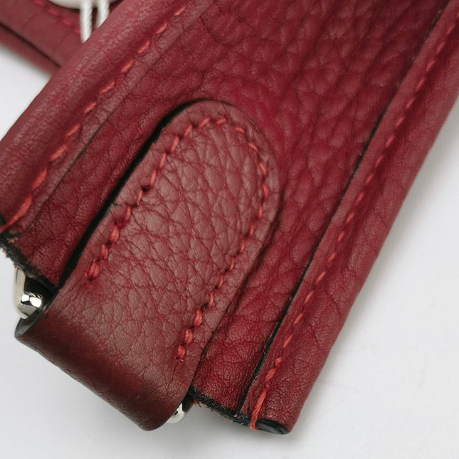 Hermes Evelyne 33 Large Crossbody Bag Burgundy with Strap