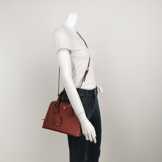 Sold Prada Promenade Small Burgundy Leather Bag