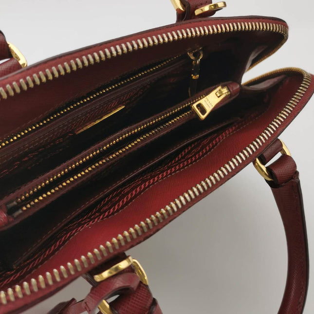 Sold Prada Promenade Small Burgundy Leather Bag
