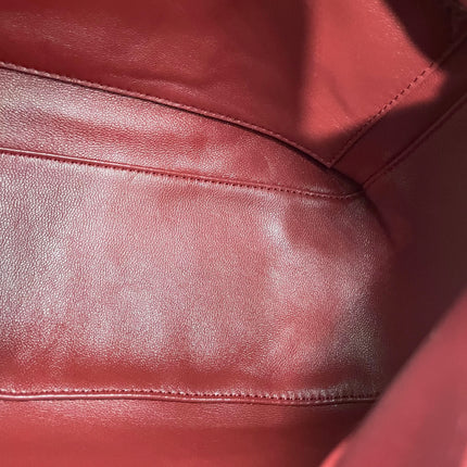 Loewe Small Featherlight Puzzle Dark Red Soft Nappa Leather Top Handle Crossbody Bag