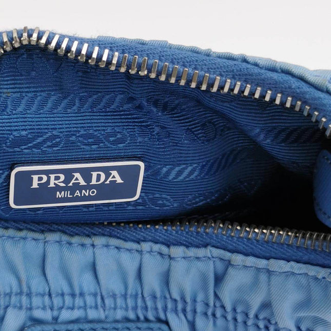Sold Prada Tessuto Nylon Gaufre Hobo Shoulder Bag Blue