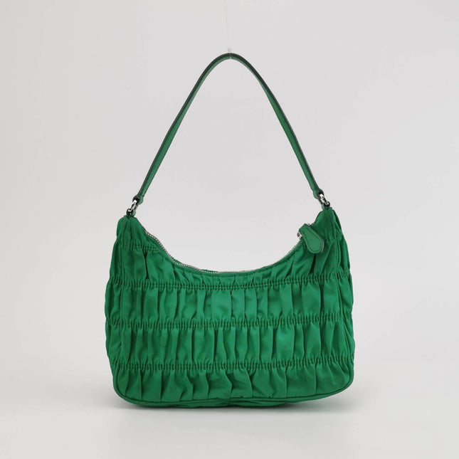 Sold Prada Tessuto Nylon Gaufre Hobo Shoulder Bag Mint Green