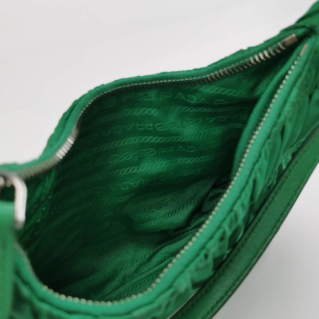 Sold Prada Tessuto Nylon Gaufre Hobo Shoulder Bag Mint Green