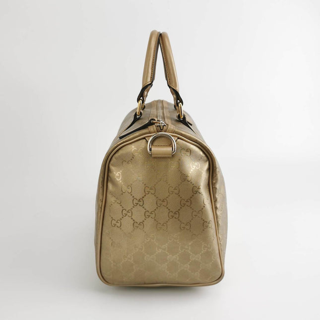 Sold Gucci Joy Boston Bag Gold Top Handle Bag Gucci Monogram PU