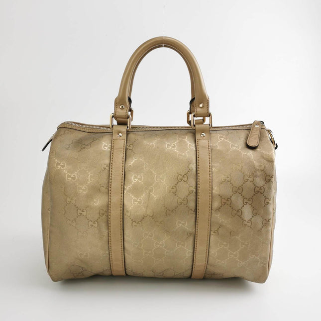 Sold Gucci Joy Boston Bag Gold Top Handle Bag Gucci Monogram PU