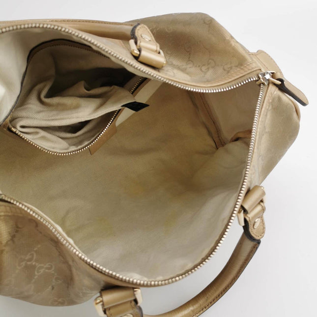Sold Gucci Joy Boston Bag Gold Top Handle Bag Gucci Monogram PU