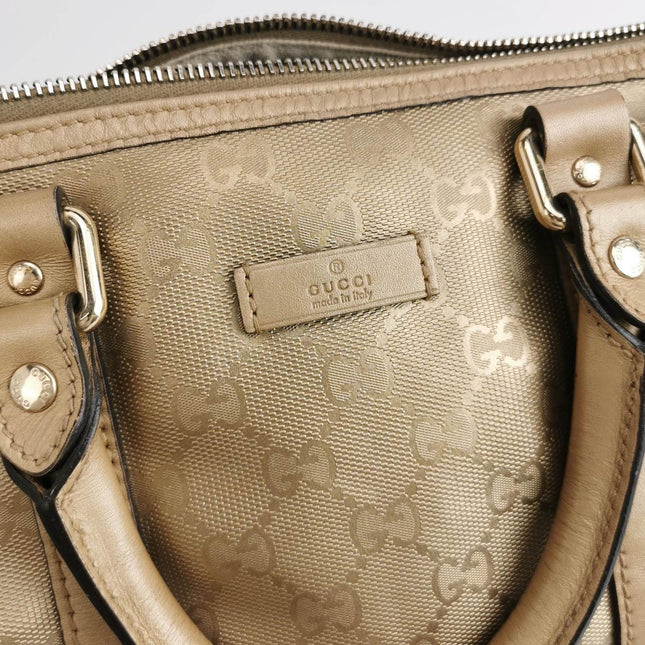 Sold Gucci Joy Boston Bag Gold Top Handle Bag Gucci Monogram PU