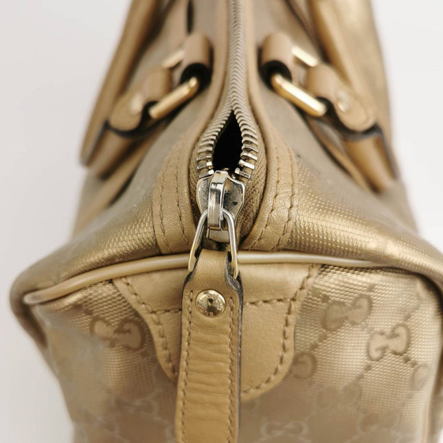 Sold Gucci Joy Boston Bag Gold Top Handle Bag Gucci Monogram PU