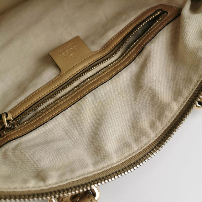 Sold Gucci Joy Boston Bag Gold Top Handle Bag Gucci Monogram PU