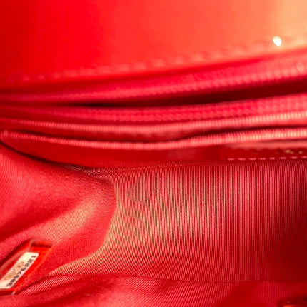 Chanel Mini Raffia Jute Striped Flap Bag Red Diamond Wild Stitch