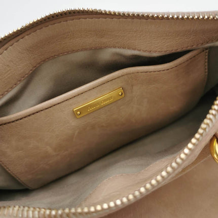 Miu Miu Vitello Small Beige Leather Bag with Gold Hardware