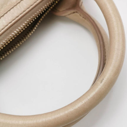 Miu Miu Vitello Small Beige Leather Bag with Gold Hardware