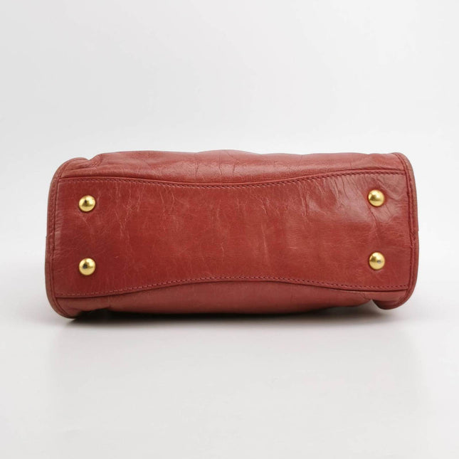 Sold Miu Miu Vitello Small Red Leather Bag with Gold Hardware