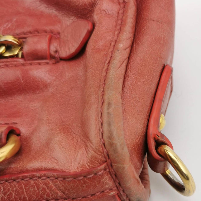 Sold Miu Miu Vitello Small Red Leather Bag with Gold Hardware