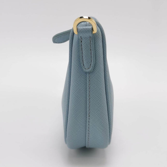 Sold Prada Re-edition 2005 Saffiano Mini Blue Hobo Crossbody Bag